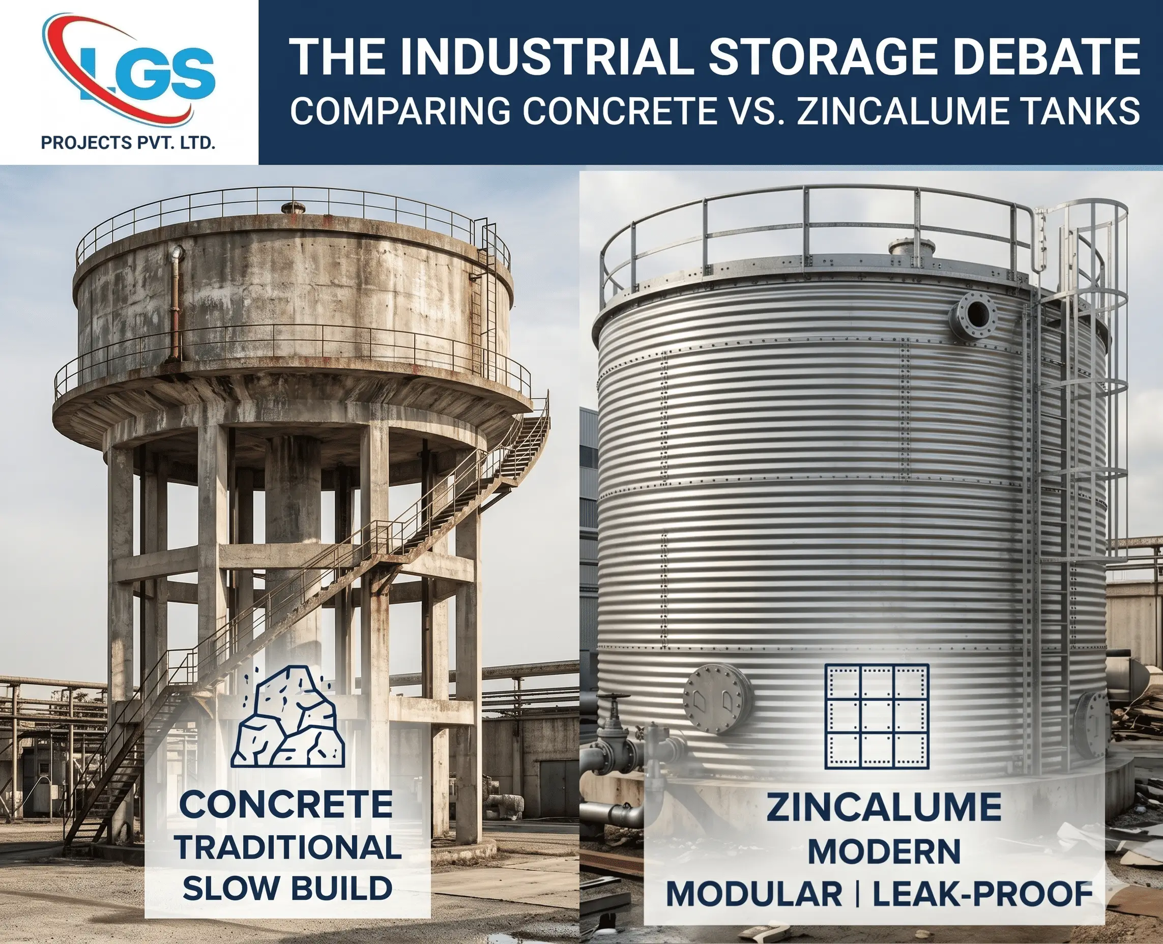 Zincalume Steel Bolted Tanks vs. Traditional Concrete Tanks: What's Best for Industries?